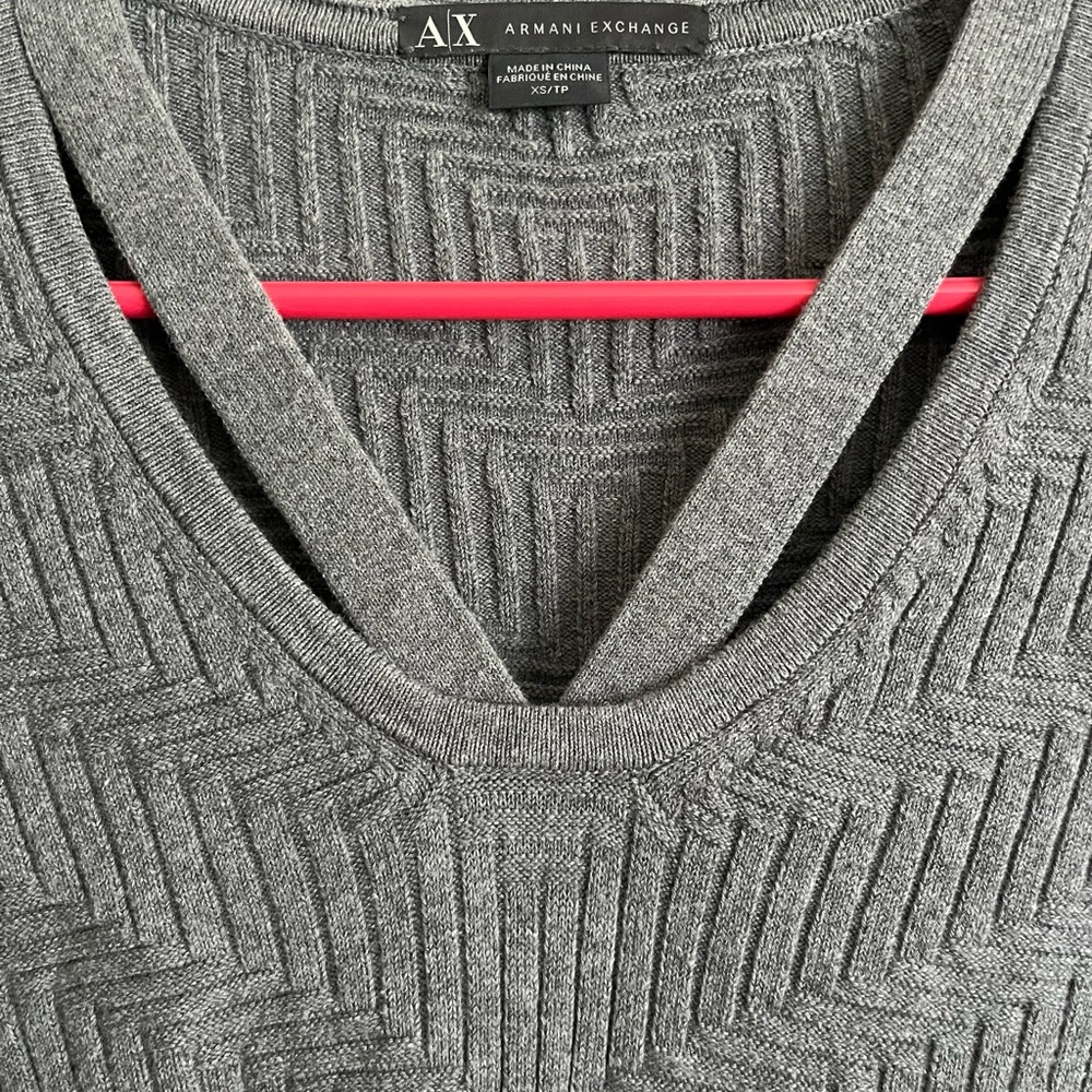 Armani Exchange Gray Knit Sweater Dress